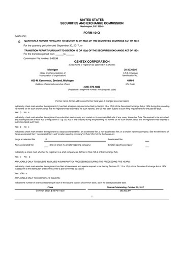 Thumbnail Gentex 10-Q Quarterly Report FY2017 