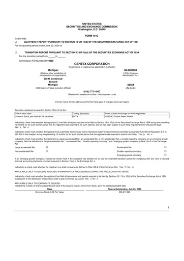 Thumbnail Gentex 10-Q Quarterly Report FY2024 