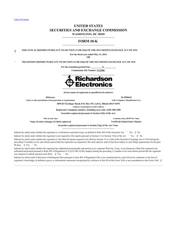 Thumbnail Richardson Electronics 10-K Annual Report 2014