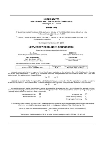 Thumbnail New Jersey Resources 10-Q Quarterly Report FY2026 