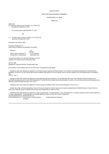 Vorschaubild Hovnanian Enterprises
 10-Q Quartalsbericht  