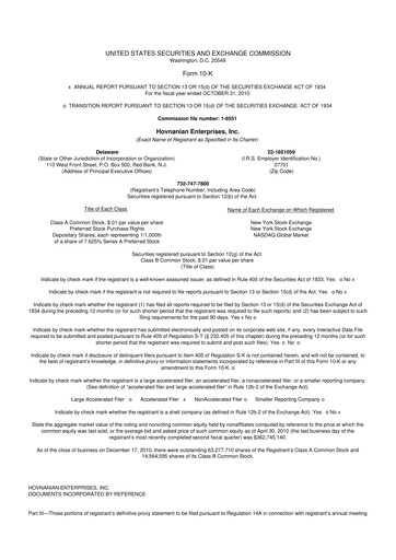 Thumbnail Hovnanian Enterprises
 10-K Annual Report 