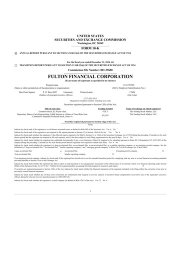 Thumbnail Fulton Financial 10-K Annual Report 2024