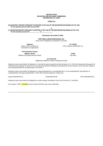 Vorschaubild First Mid Bancshares 10-Q Quartalsbericht  