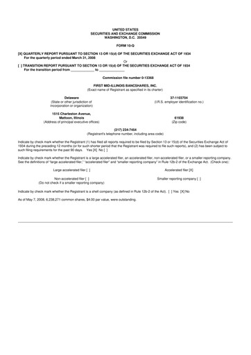 Vorschaubild First Mid Bancshares 10-Q Quartalsbericht  