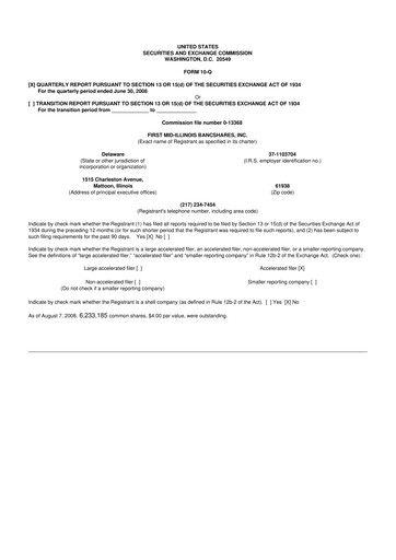 Vorschaubild First Mid Bancshares 10-Q Quartalsbericht  
