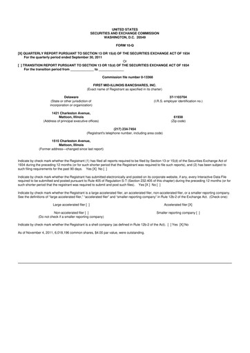 Vorschaubild First Mid Bancshares 10-Q Quartalsbericht 2011 
