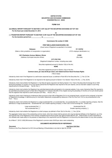 Vorschaubild First Mid Bancshares 10-K Jahresbericht 2012