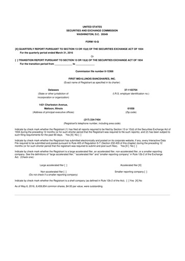 Vorschaubild First Mid Bancshares 10-Q Quartalsbericht 2016 