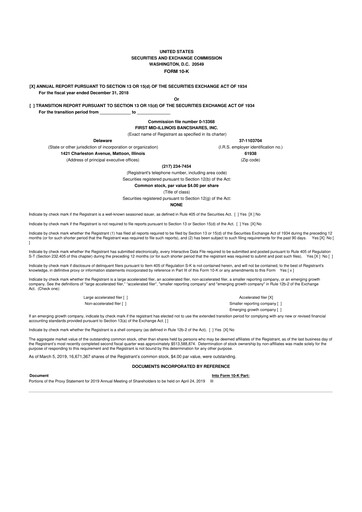 Vorschaubild First Mid Bancshares 10-K Jahresbericht 2018