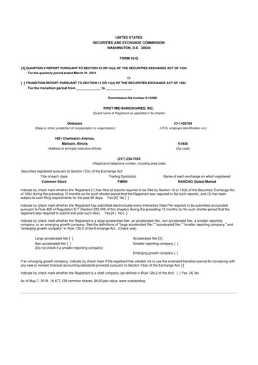 Vorschaubild First Mid Bancshares 10-Q Quartalsbericht 2019 