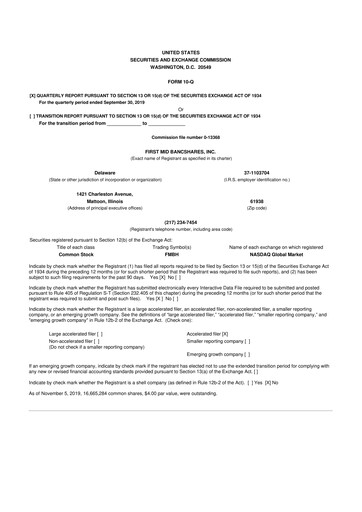 Vorschaubild First Mid Bancshares 10-Q Quartalsbericht 2019 