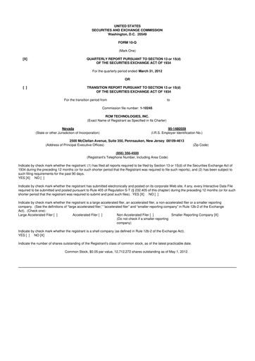 Thumbnail RCM Technologies 10-Q Quarterly Report FY2012 