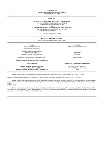 Thumbnail RCM Technologies 10-K Annual Report 2012