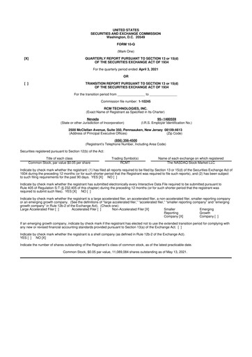 Thumbnail RCM Technologies 10-Q Quarterly Report FY2021 