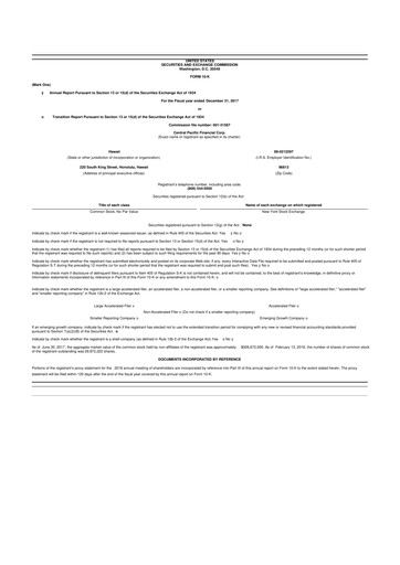Miniature Central Pacific Financial 10-K Rapport annuel 2017
