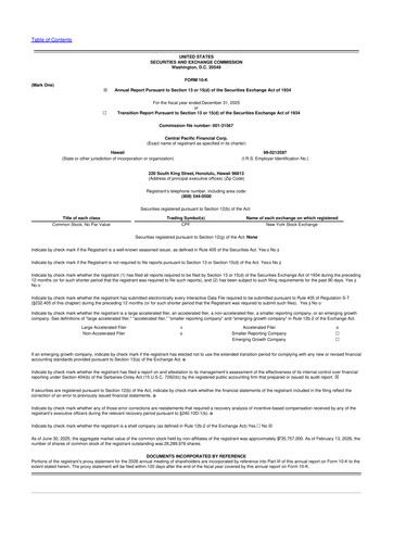 Miniature Central Pacific Financial 10-K Rapport annuel 2025