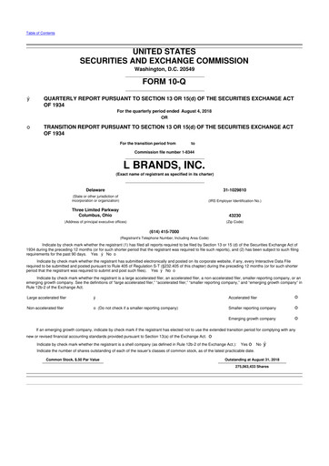 Thumbnail Bath & Body Works 10-Q Quarterly Report FY2018 
