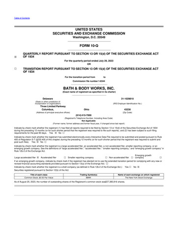 Thumbnail Bath & Body Works 10-Q Quarterly Report FY2023 