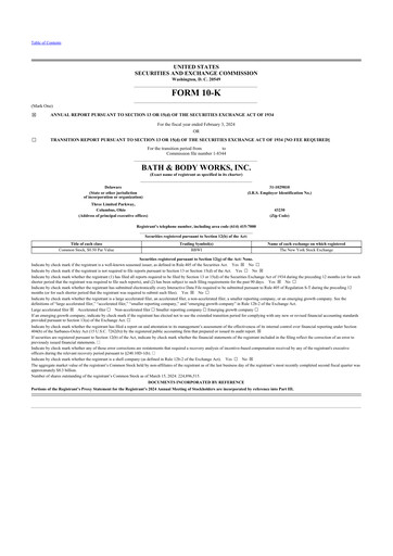 Thumbnail Bath & Body Works 10-K Annual Report 2023