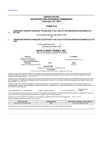 Thumbnail Bath & Body Works 10-Q Quarterly Report FY2024 