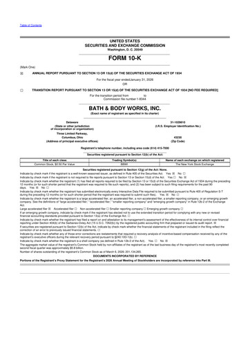 Thumbnail Bath & Body Works 10-K Annual Report 2025