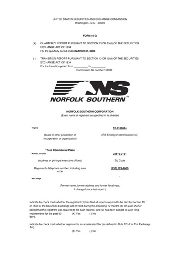 Vorschaubild Norfolk Southern 10-Q Quartalsbericht  