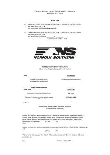 Vorschaubild Norfolk Southern 10-Q Quartalsbericht  