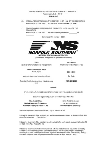 Thumbnail Norfolk Southern 10-K Annual Report 