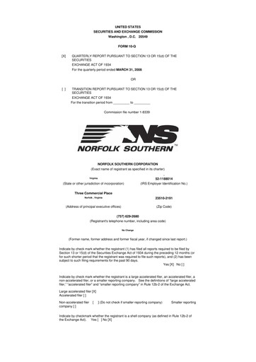 Vorschaubild Norfolk Southern 10-Q Quartalsbericht  