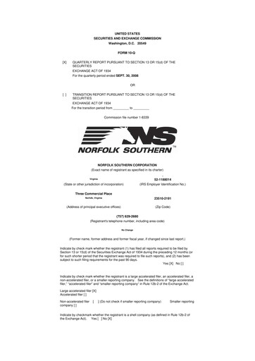 Vorschaubild Norfolk Southern 10-Q Quartalsbericht  