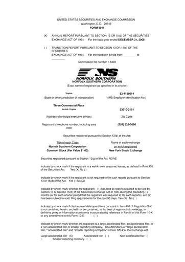 Thumbnail Norfolk Southern 10-K Annual Report 