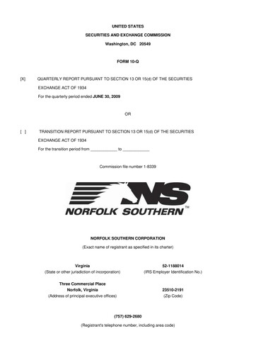 Vorschaubild Norfolk Southern 10-Q Quartalsbericht  