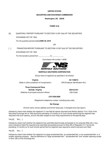Vorschaubild Norfolk Southern 10-Q Quartalsbericht  