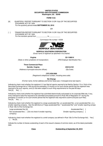 Vorschaubild Norfolk Southern 10-Q Quartalsbericht  