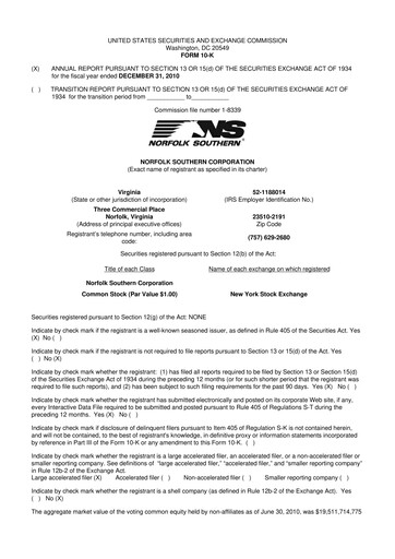 Thumbnail Norfolk Southern 10-K Annual Report 