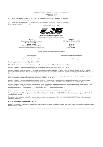 Thumbnail Norfolk Southern 10-K Annual Report 2015