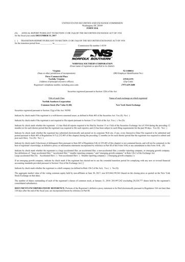 Thumbnail Norfolk Southern 10-K Annual Report 2017