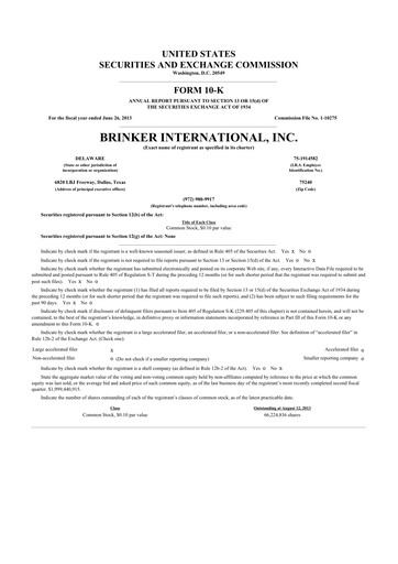 Thumbnail Brinker International
 10-K Annual Report 2013