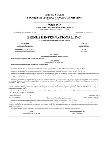 Thumbnail Brinker International
 10-K Annual Report 2014