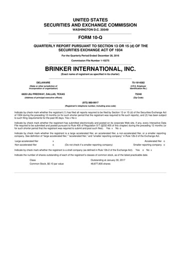 Thumbnail Brinker International
 10-Q Quarterly Report FY2017 