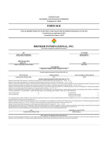 Thumbnail Brinker International
 10-K Annual Report 2021