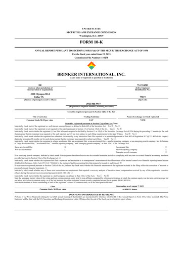 Thumbnail Brinker International
 10-K Annual Report 2025