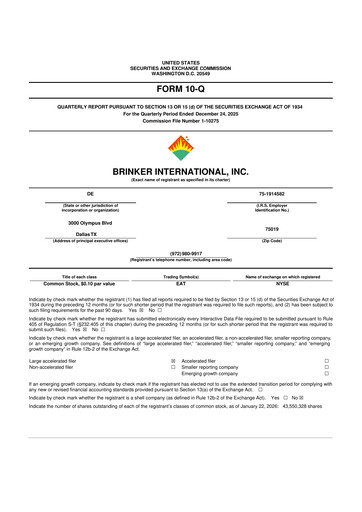 Thumbnail Brinker International
 10-Q Quarterly Report FY2026 