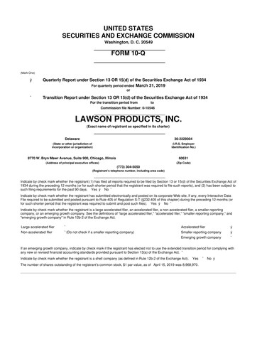 Vorschaubild Distribution Solutions Group 10-Q Quartalsbericht 2019 
