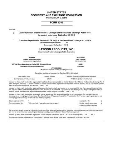 Vorschaubild Distribution Solutions Group 10-Q Quartalsbericht 2019 
