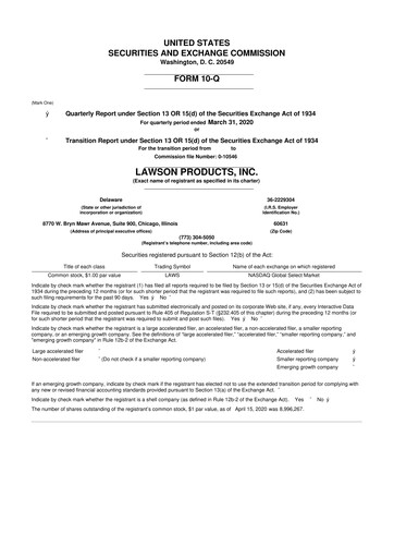 Vorschaubild Distribution Solutions Group 10-Q Quartalsbericht 2020 