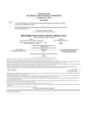 Thumbnail Distribution Solutions Group 10-K Annual Report 2024