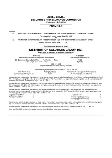 Vorschaubild Distribution Solutions Group 10-Q Quartalsbericht 2025 