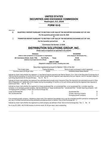 Vorschaubild Distribution Solutions Group 10-Q Quartalsbericht 2025 
